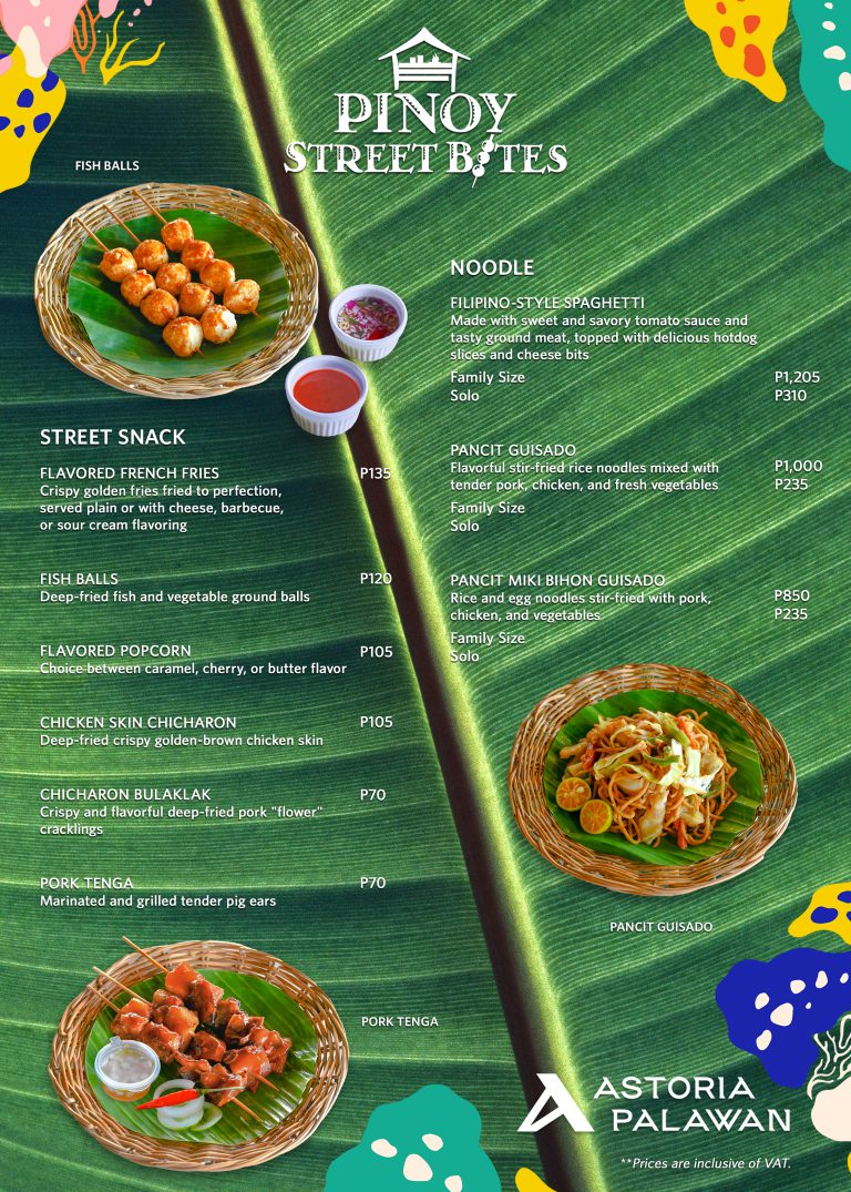 PINOY STREETBITES MENU PAGE 1