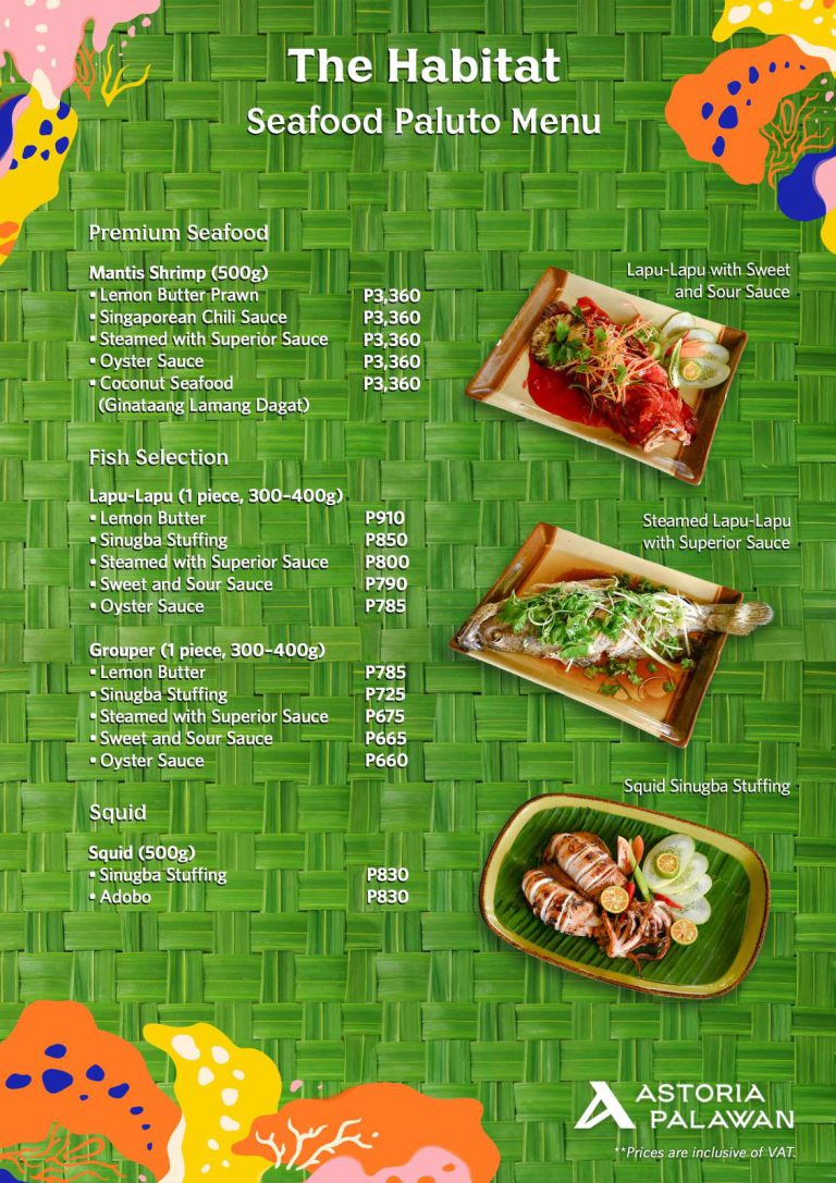 Seafood Paluto Menu P1