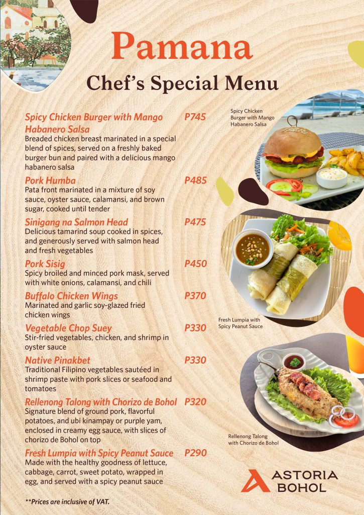 ABH Chefs Special Menu