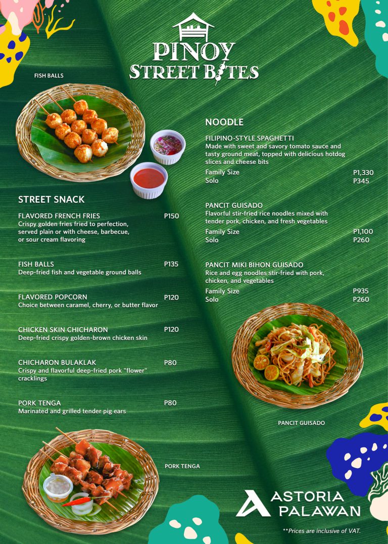 PINOY STREETBITES MENU PAGE 1